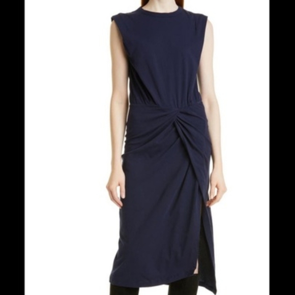 10 Crosby Derek Lam Sleeveless Navy Midi Dress XS New - Picture 9 of 10